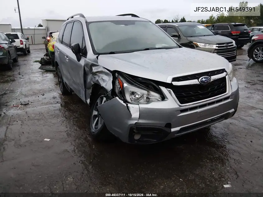 SUBARU FORESTER 2018, VIN JF2SJABC1JH549391