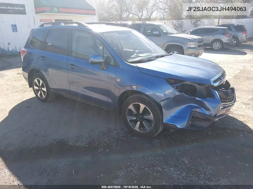 SUBARU FORESTER 2018, VIN JF2SJAGC3JH494063