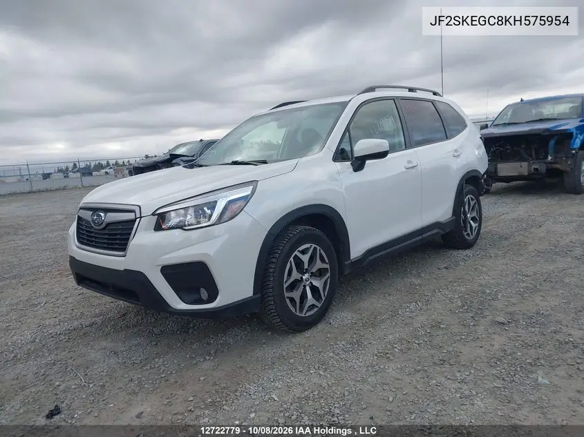 2019 SUBARU FORESTER VIN JF2SKEGC8KH575954 — фото 2
