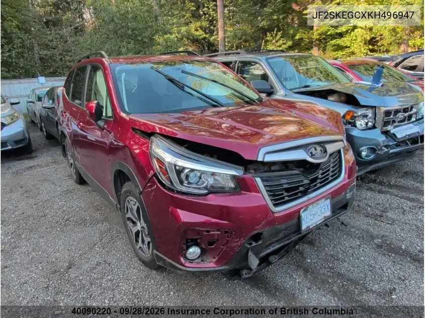 SUBARU FORESTER 2019, VIN JF2SKEGCXKH496947
