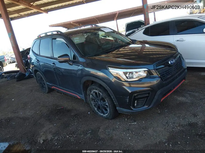 SUBARU FORESTER 2019, VIN JF2SKAPC2KH490603