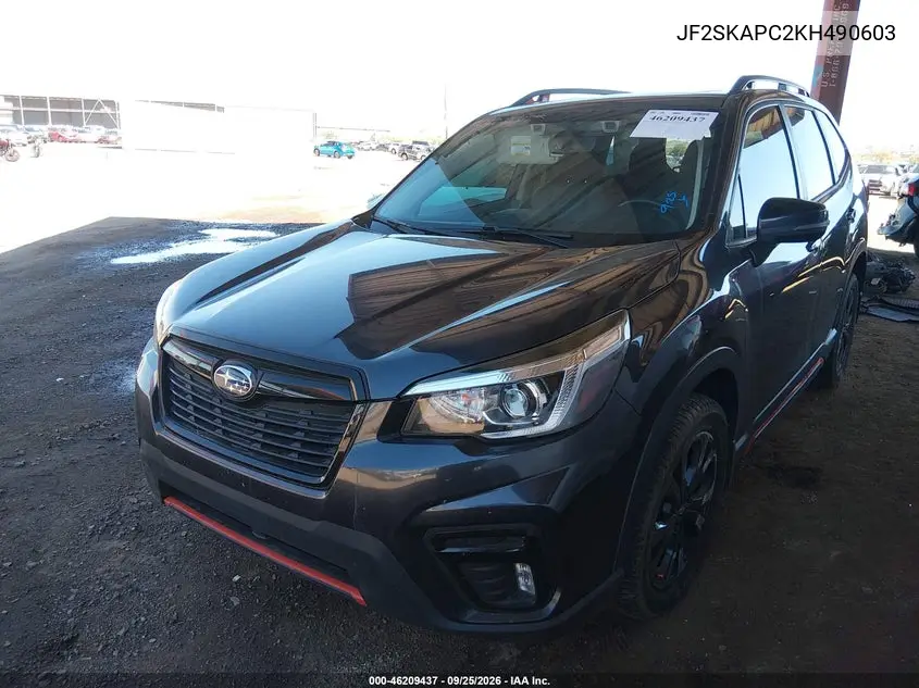 2019 SUBARU FORESTER VIN JF2SKAPC2KH490603 — фото 2