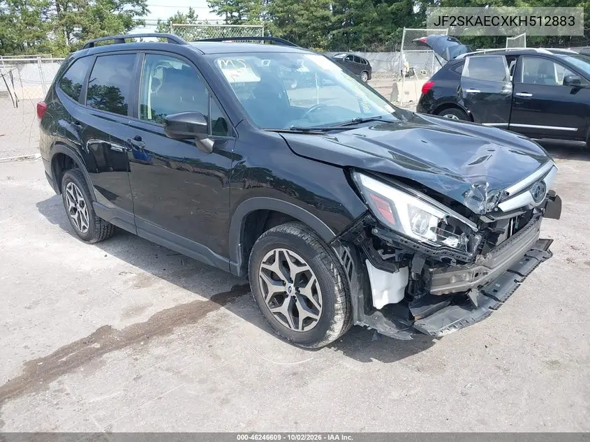 SUBARU FORESTER 2019, VIN JF2SKAECXKH512883