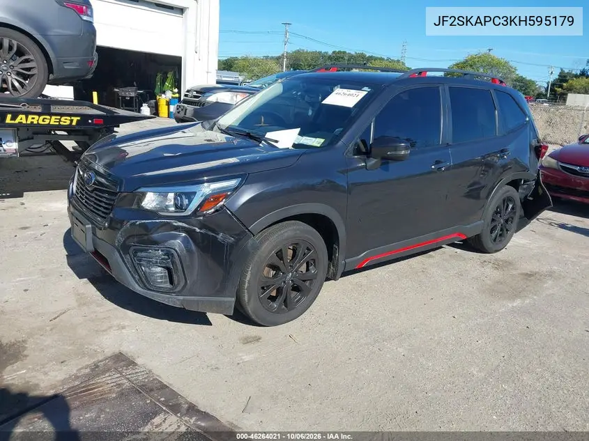 2019 SUBARU FORESTER VIN JF2SKAPC3KH595179 — фото 2