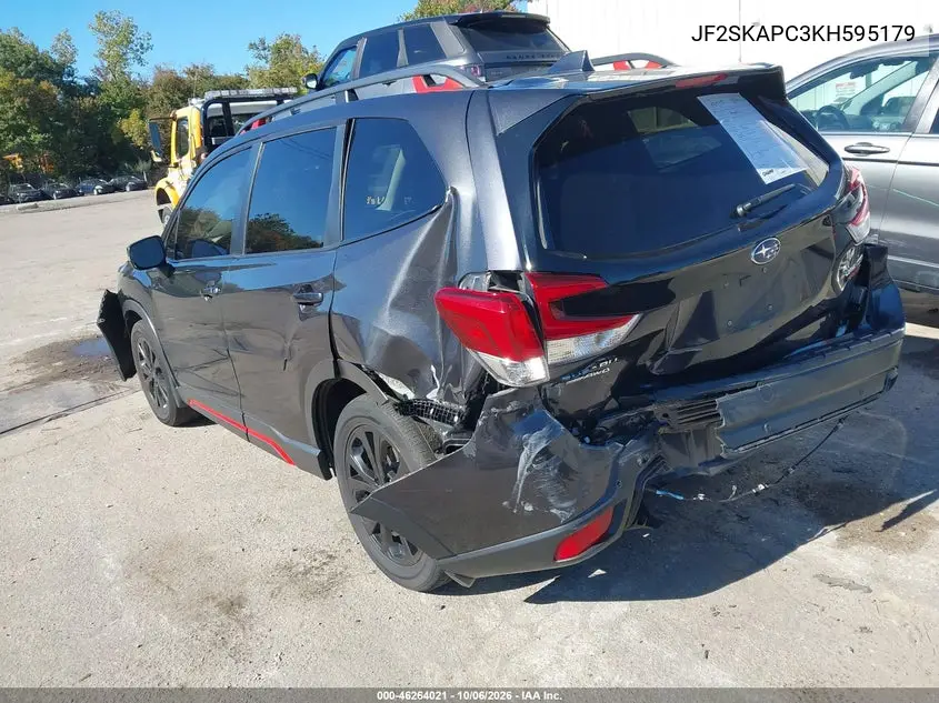 2019 SUBARU FORESTER VIN JF2SKAPC3KH595179 — фото 3