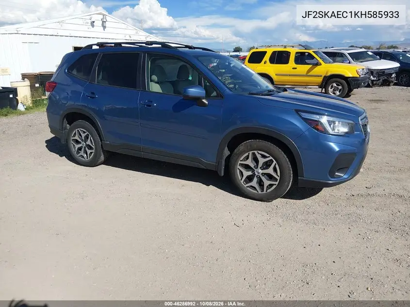 SUBARU FORESTER 2019, VIN JF2SKAEC1KH585933