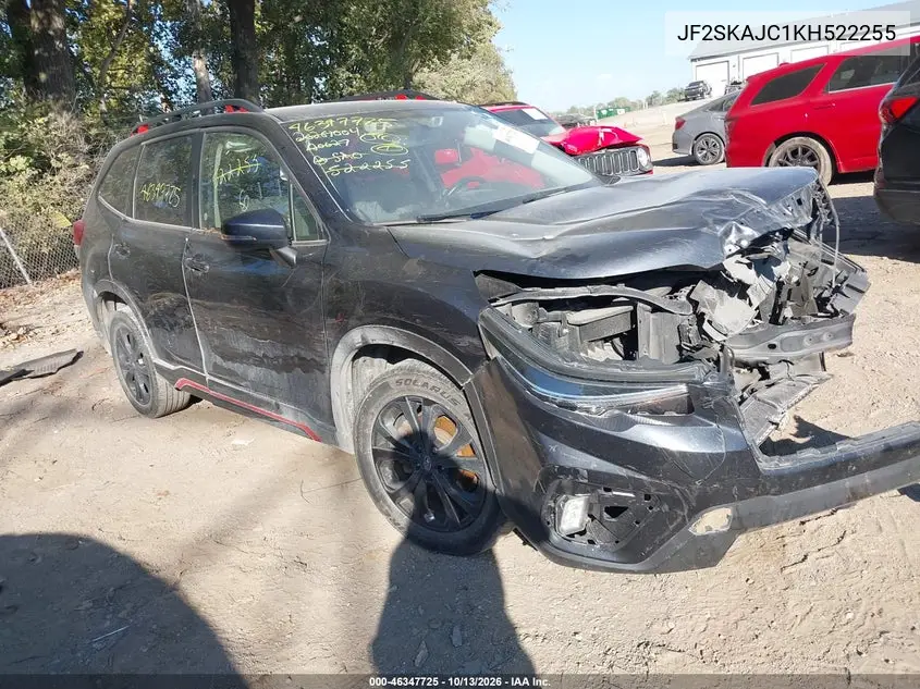 SUBARU FORESTER 2019, VIN JF2SKAJC1KH522255