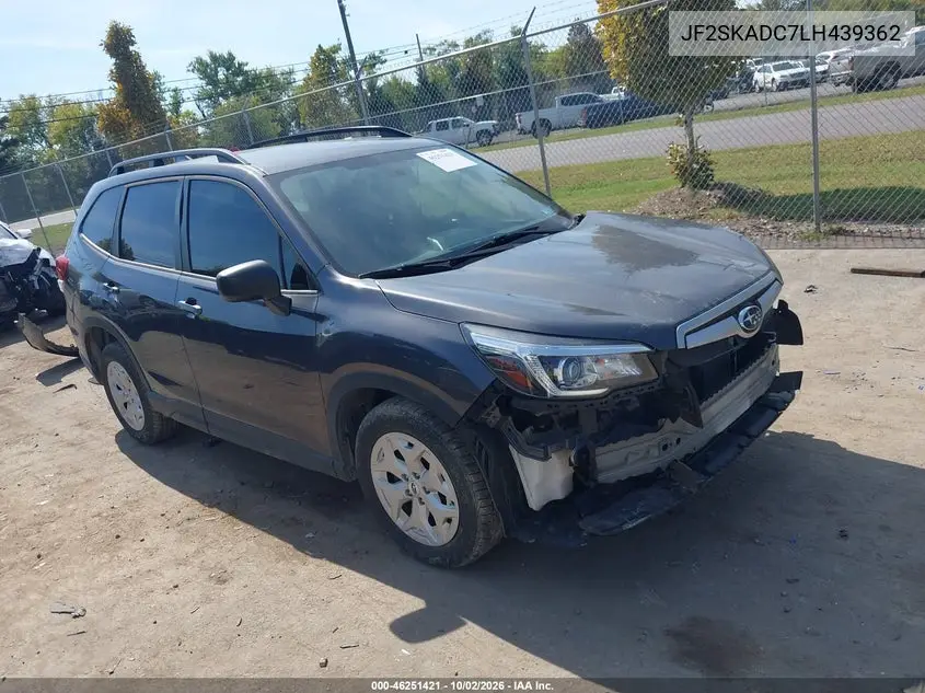 SUBARU FORESTER 2020, VIN JF2SKADC7LH439362