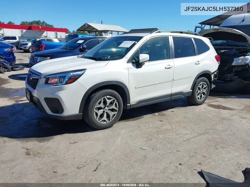 2020 SUBARU FORESTER VIN JF2SKAJC5LH537360 — фото 2