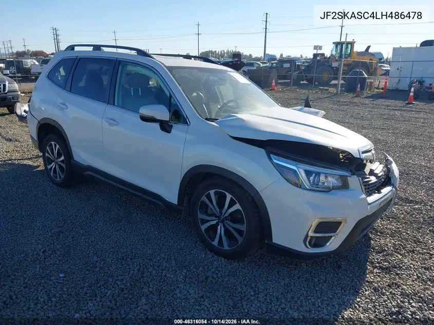 SUBARU FORESTER 2020, VIN JF2SKASC4LH486478