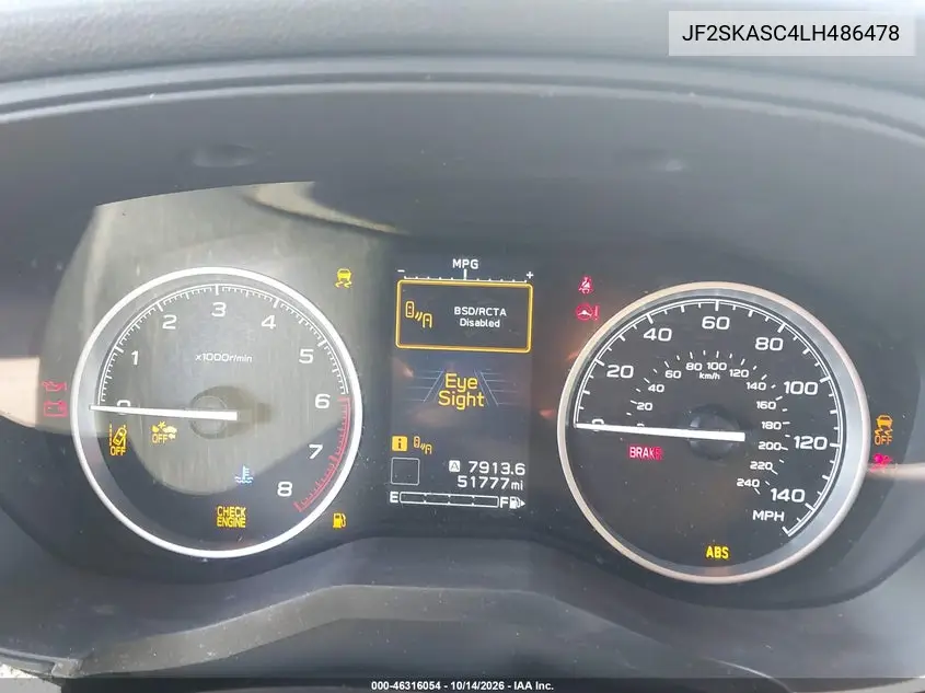 2020 SUBARU FORESTER VIN JF2SKASC4LH486478 — фото 7