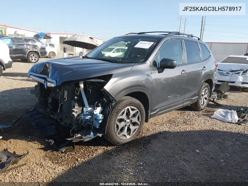 2020 SUBARU FORESTER VIN JF2SKAGC3LH578917 — фото 2