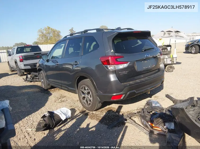 2020 SUBARU FORESTER VIN JF2SKAGC3LH578917 — фото 3