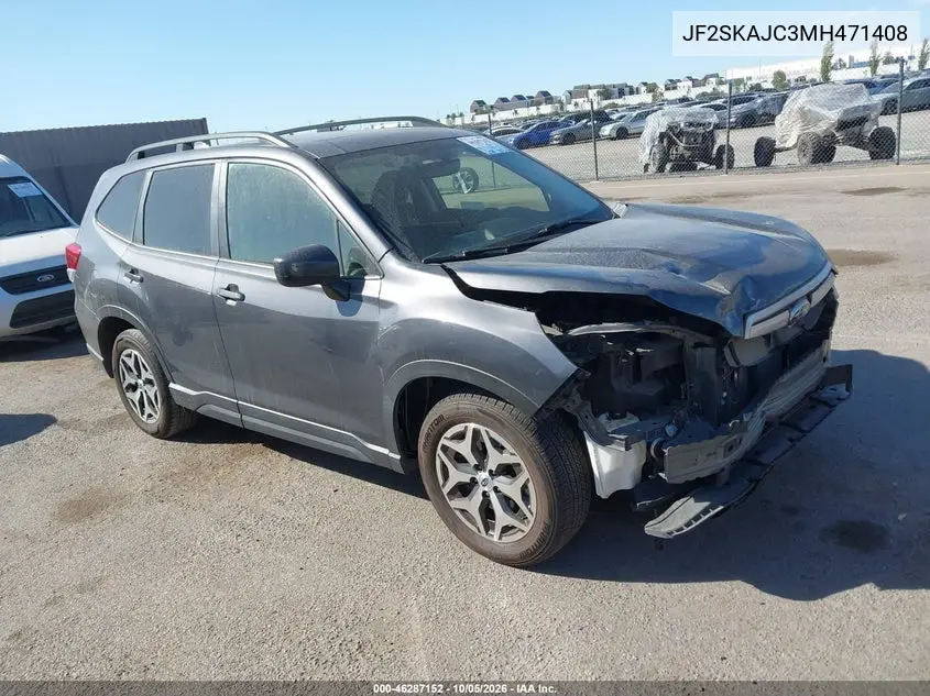 SUBARU FORESTER 2021, VIN JF2SKAJC3MH471408