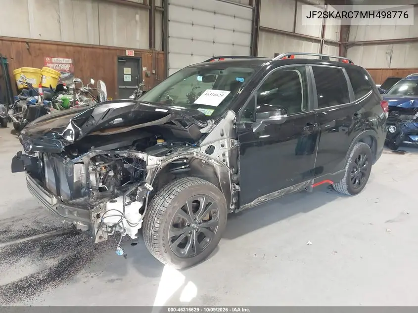 2021 SUBARU FORESTER VIN JF2SKARC7MH498776 — фото 2