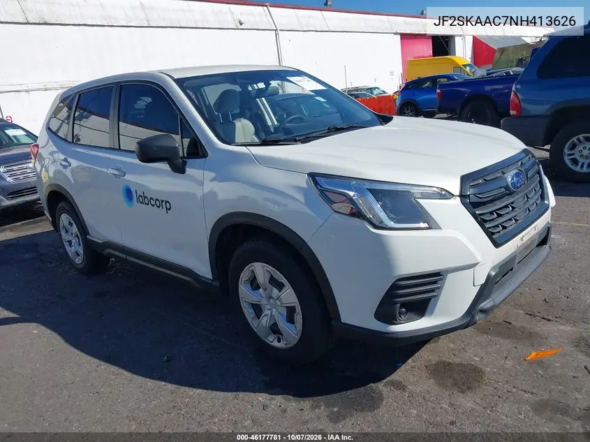 SUBARU FORESTER 2022, VIN JF2SKAAC7NH413626