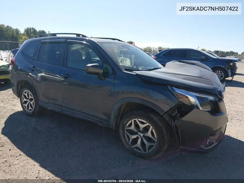 SUBARU FORESTER 2022, VIN JF2SKADC7NH507422