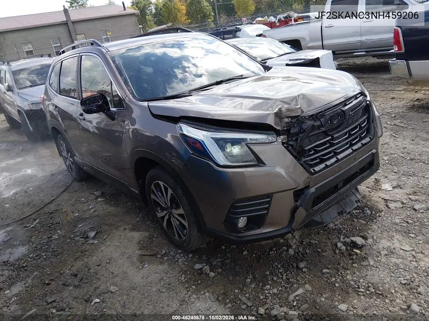 SUBARU FORESTER 2022, VIN JF2SKANC3NH459206