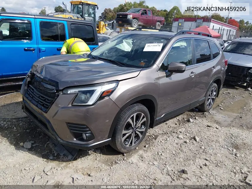2022 SUBARU FORESTER VIN JF2SKANC3NH459206 — фото 2