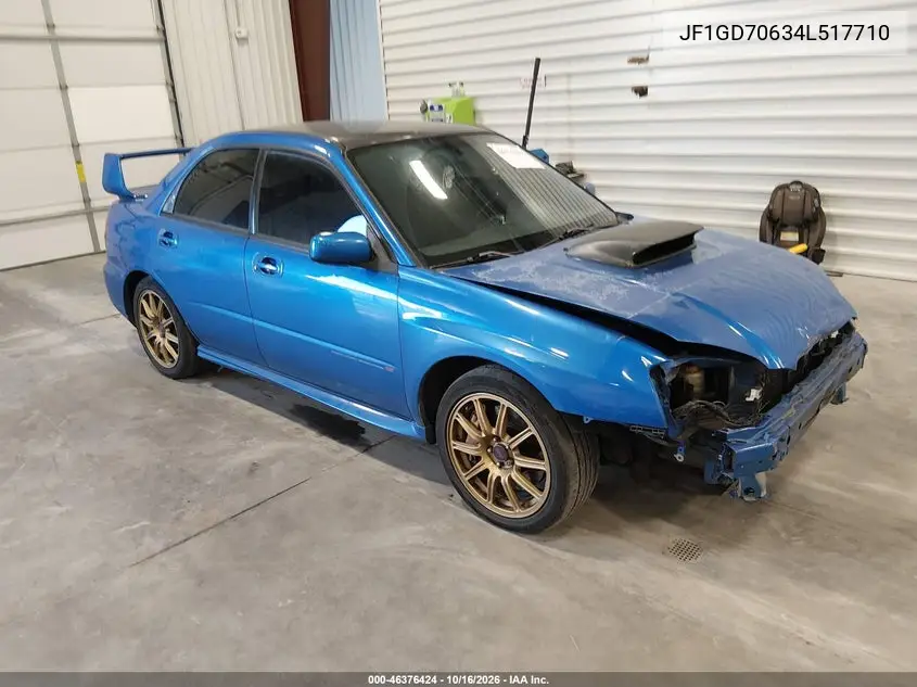 SUBARU IMPREZA WRX STI 2004, VIN JF1GD70634L517710