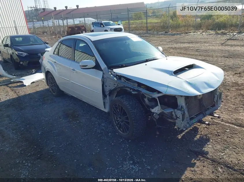 SUBARU IMPREZA WRX 2014, VIN JF1GV7F65EG005039
