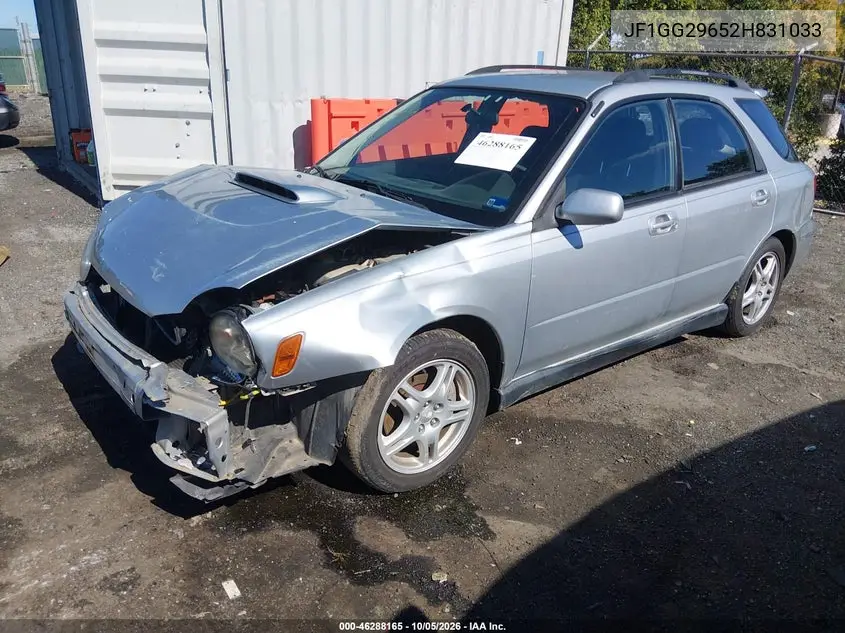 2002 SUBARU IMPREZA VIN JF1GG29652H831033 — фото 2