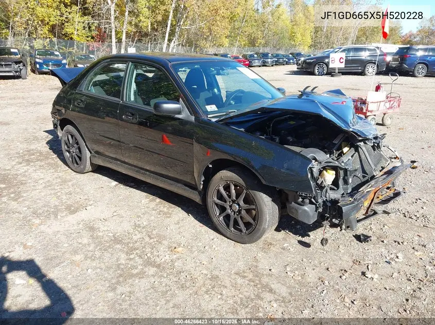 SUBARU IMPREZA 2005, VIN JF1GD665X5H520228