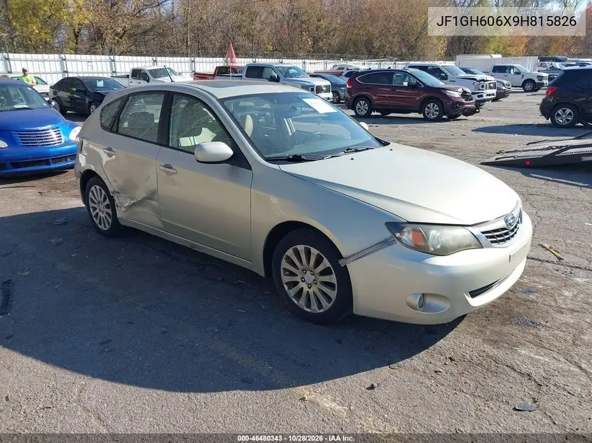SUBARU IMPREZA 2009, VIN JF1GH606X9H815826
