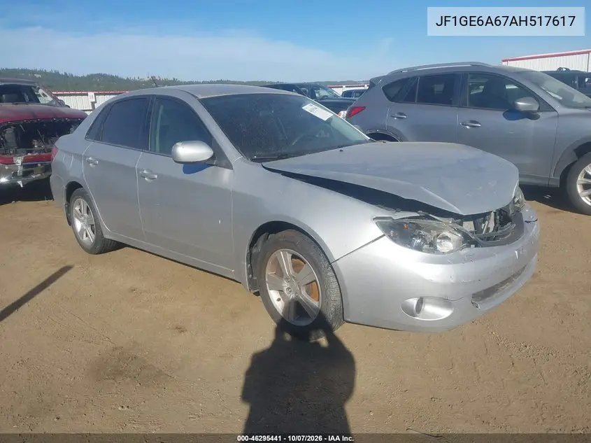SUBARU IMPREZA 2010, VIN JF1GE6A67AH517617