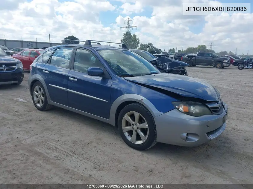 SUBARU IMPREZA 2011, VIN JF1GH6D6XBH820086