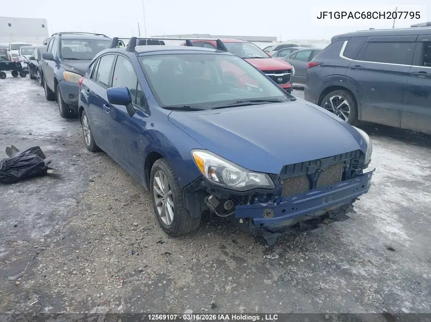 SUBARU IMPREZA 2012, VIN JF1GPAC68CH207795