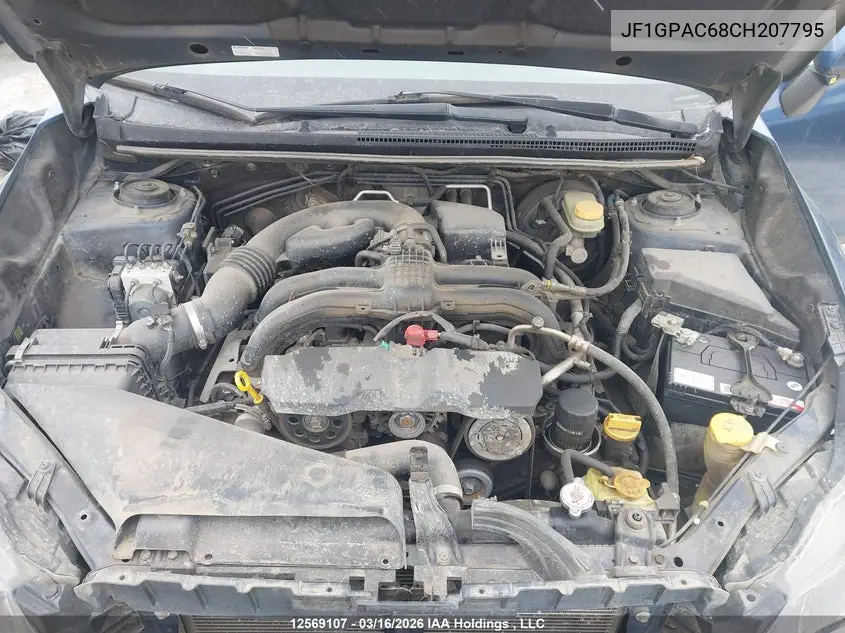 2012 SUBARU IMPREZA VIN JF1GPAC68CH207795 — фото 10
