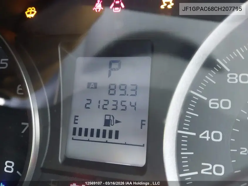 2012 SUBARU IMPREZA VIN JF1GPAC68CH207795 — фото 16