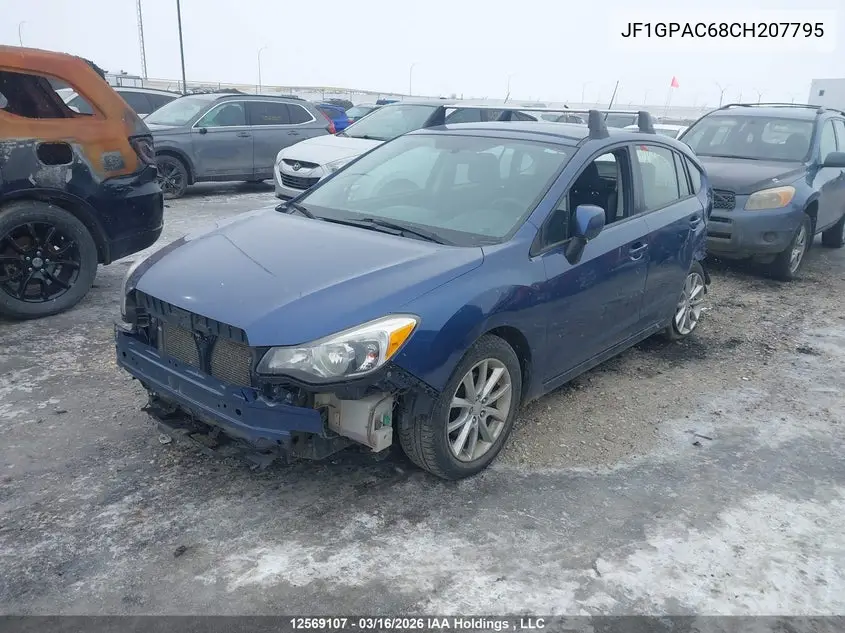 2012 SUBARU IMPREZA VIN JF1GPAC68CH207795 — фото 2