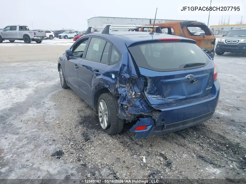 2012 SUBARU IMPREZA VIN JF1GPAC68CH207795 — фото 3