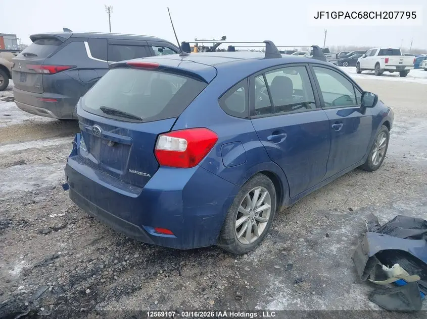 2012 SUBARU IMPREZA VIN JF1GPAC68CH207795 — фото 4