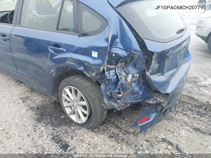 2012 SUBARU IMPREZA VIN JF1GPAC68CH207795 — фото 6