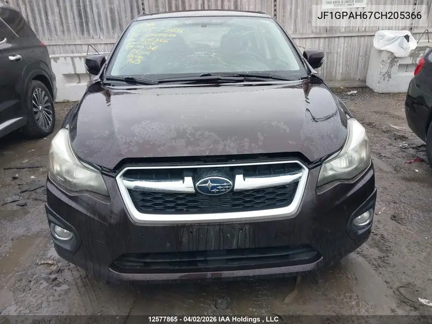 2012 SUBARU IMPREZA VIN JF1GPAH67CH205366 — фото 12