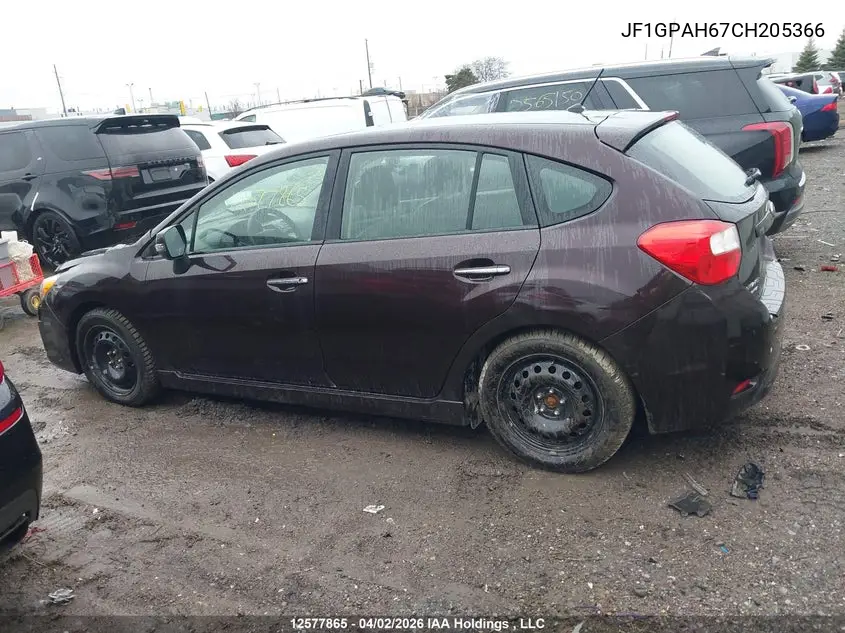 2012 SUBARU IMPREZA VIN JF1GPAH67CH205366 — фото 14