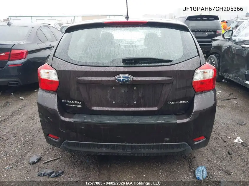 2012 SUBARU IMPREZA VIN JF1GPAH67CH205366 — фото 16