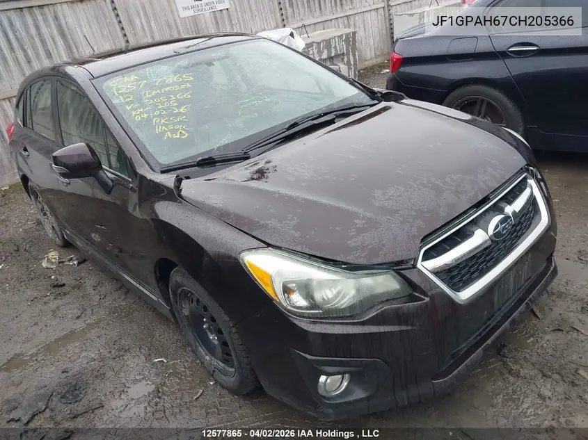 2012 SUBARU IMPREZA VIN JF1GPAH67CH205366 — фото 6
