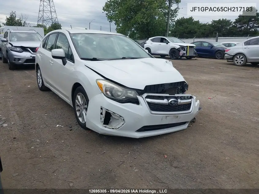 SUBARU IMPREZA 2012, VIN JF1GPAC65CH217183