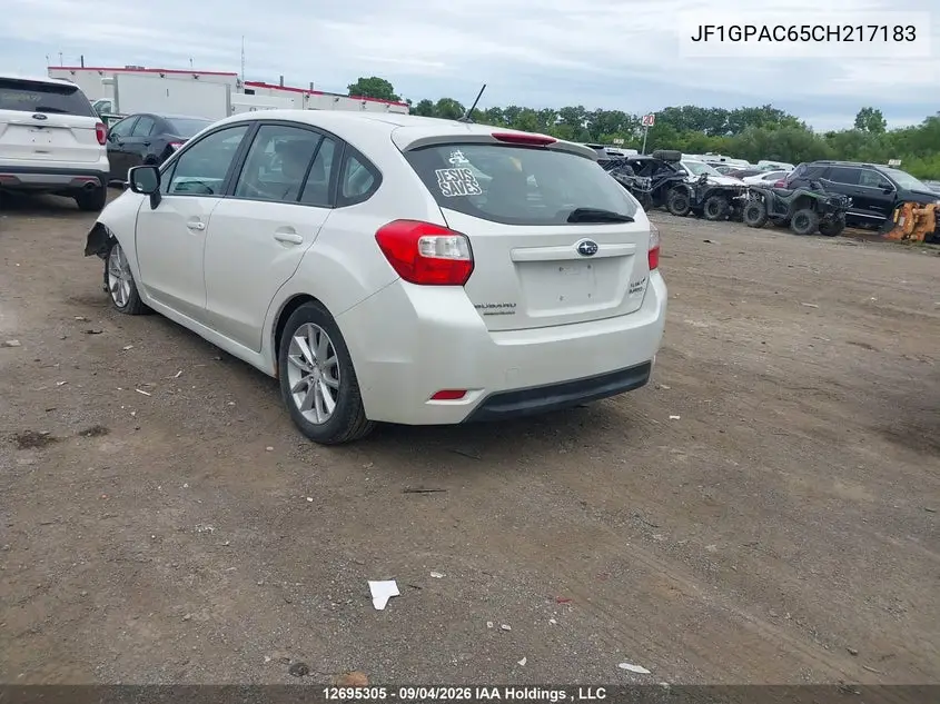 2012 SUBARU IMPREZA VIN JF1GPAC65CH217183 — фото 3