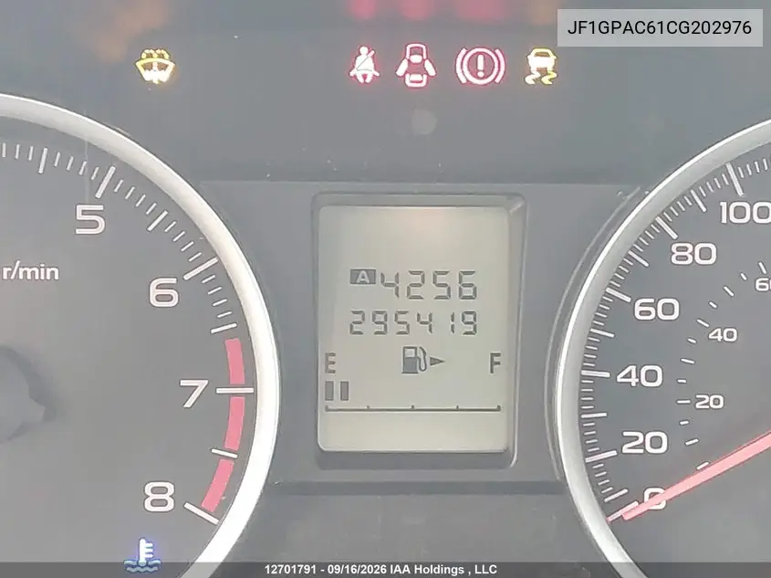 2012 SUBARU IMPREZA VIN JF1GPAC61CG202976 — фото 16