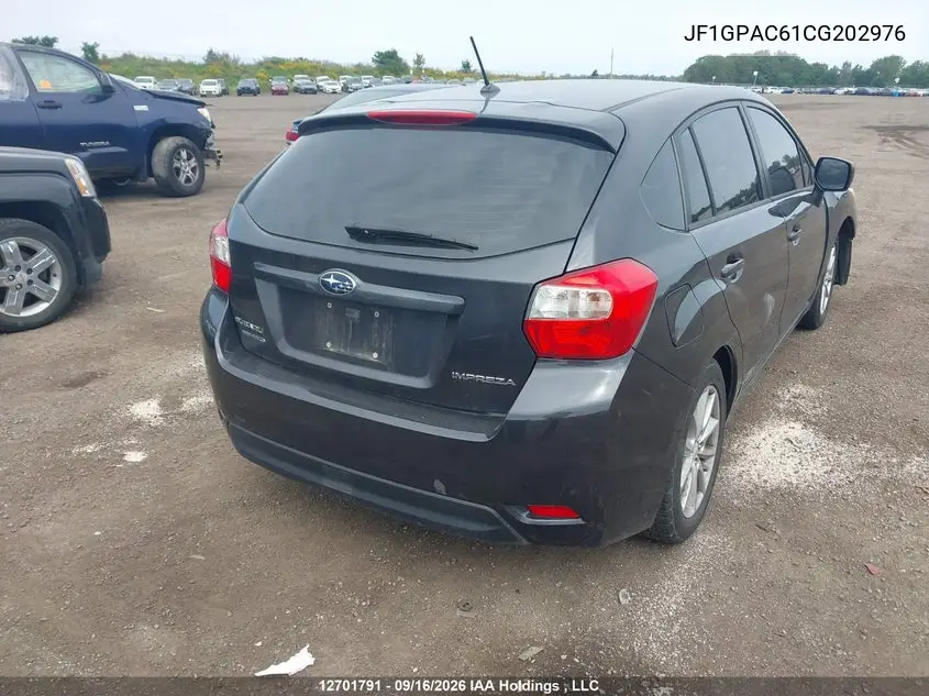 2012 SUBARU IMPREZA VIN JF1GPAC61CG202976 — фото 4
