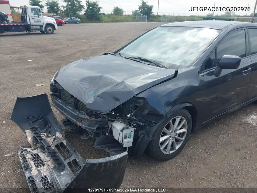 2012 SUBARU IMPREZA VIN JF1GPAC61CG202976 — фото 6