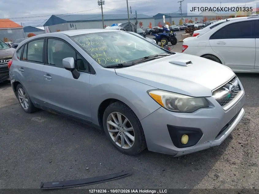 SUBARU IMPREZA 2012, VIN JF1GPAC6XCH201335