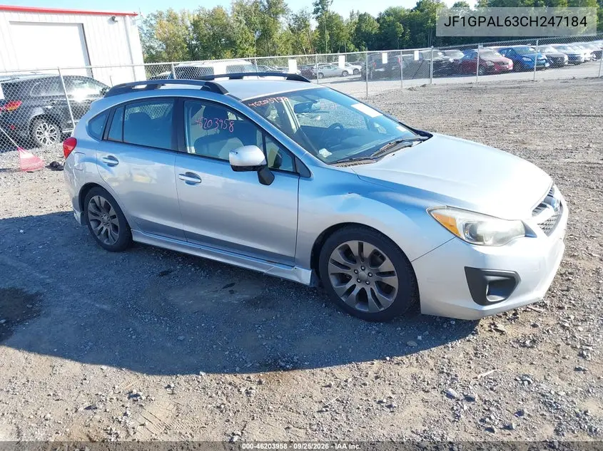 SUBARU IMPREZA 2012, VIN JF1GPAL63CH247184