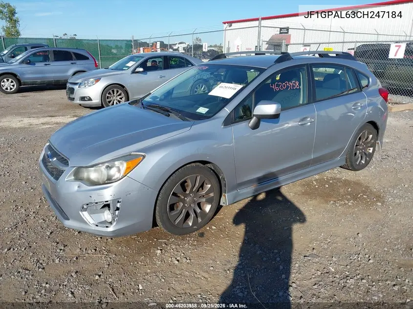 2012 SUBARU IMPREZA VIN JF1GPAL63CH247184 — фото 2