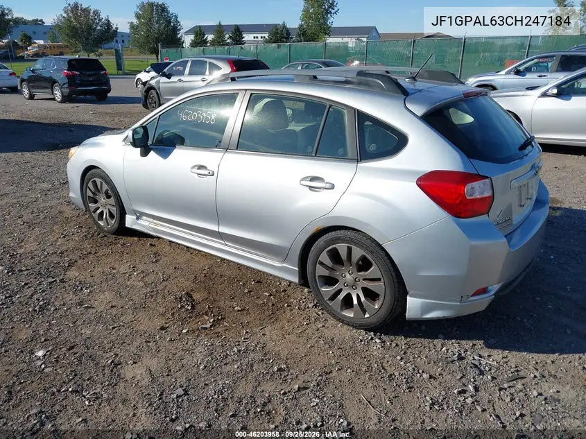 2012 SUBARU IMPREZA VIN JF1GPAL63CH247184 — фото 3